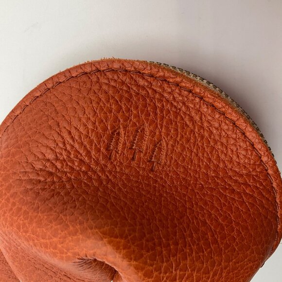 Portland Leather Goods Fortune Cookie Pouch Keychain Orange Leather Boho - Picture 7 of 16